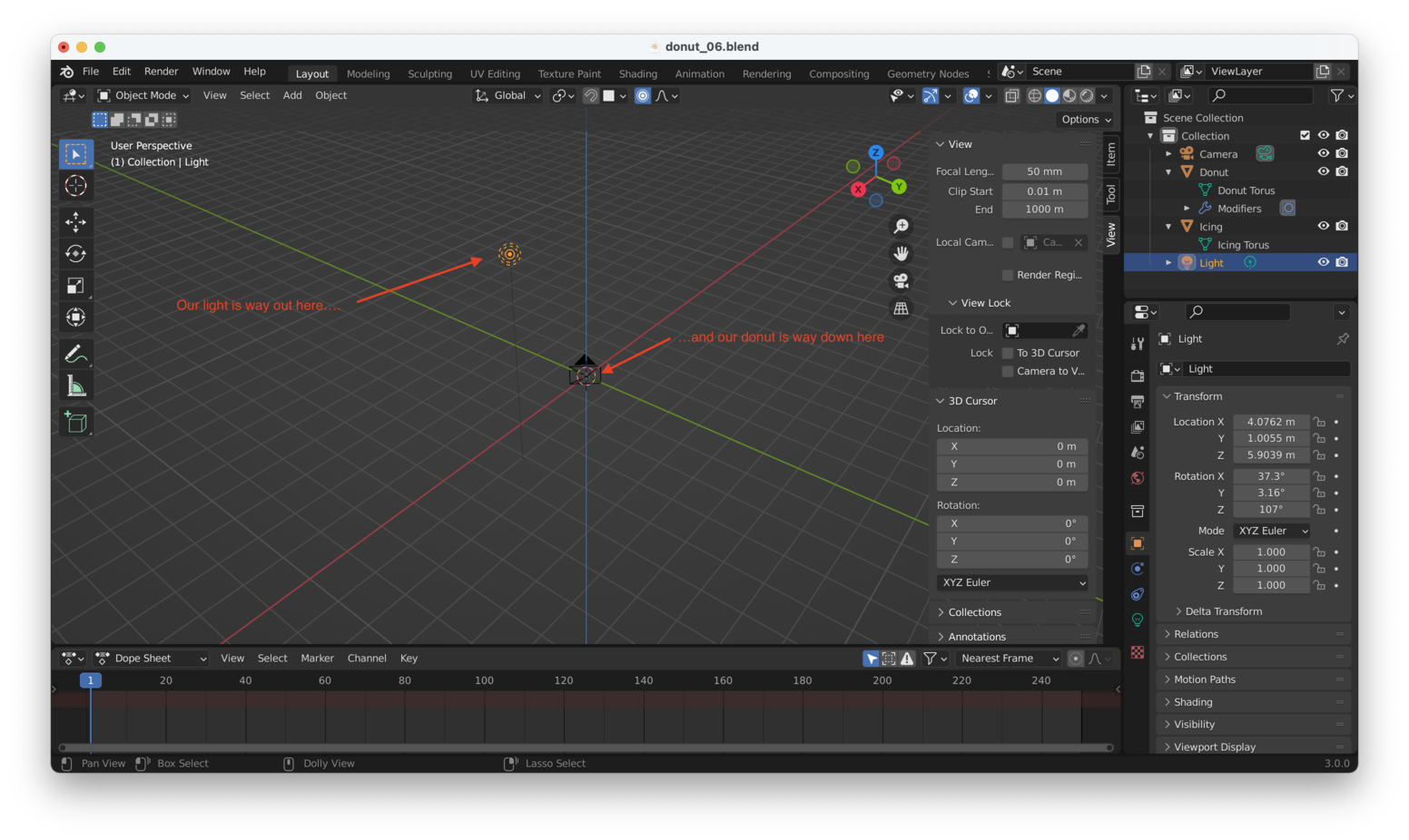Original Light Position