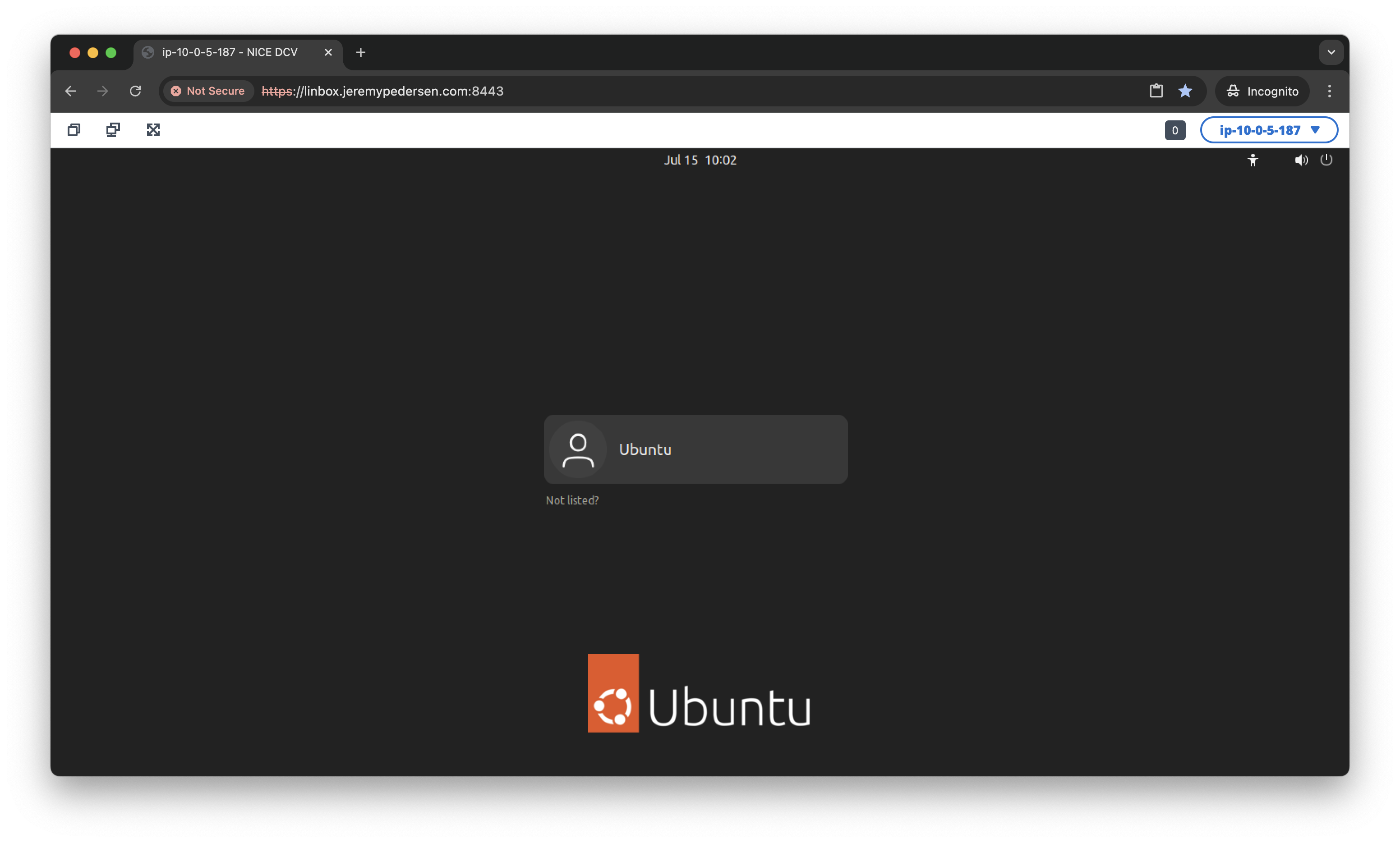 Ubuntu login screen