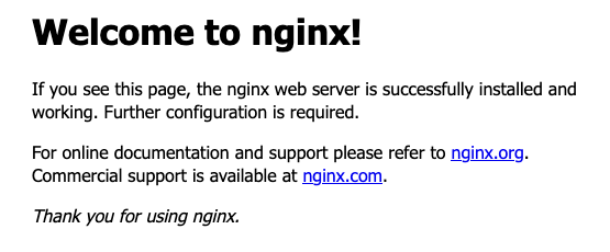 nginx welcome page