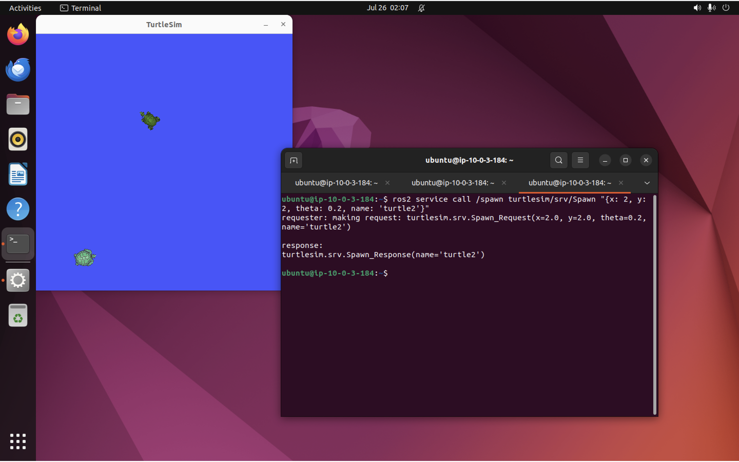 New turtle in the turtlebot window