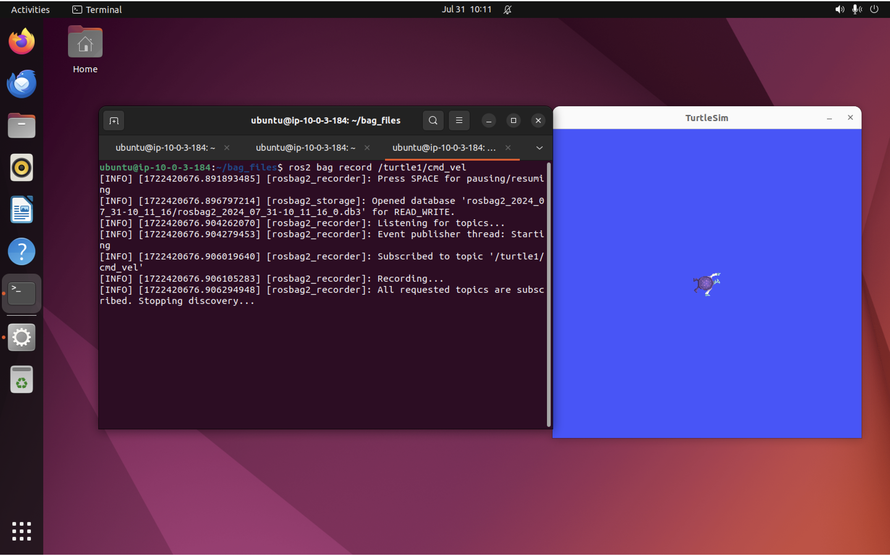 ROS2 bag info messages