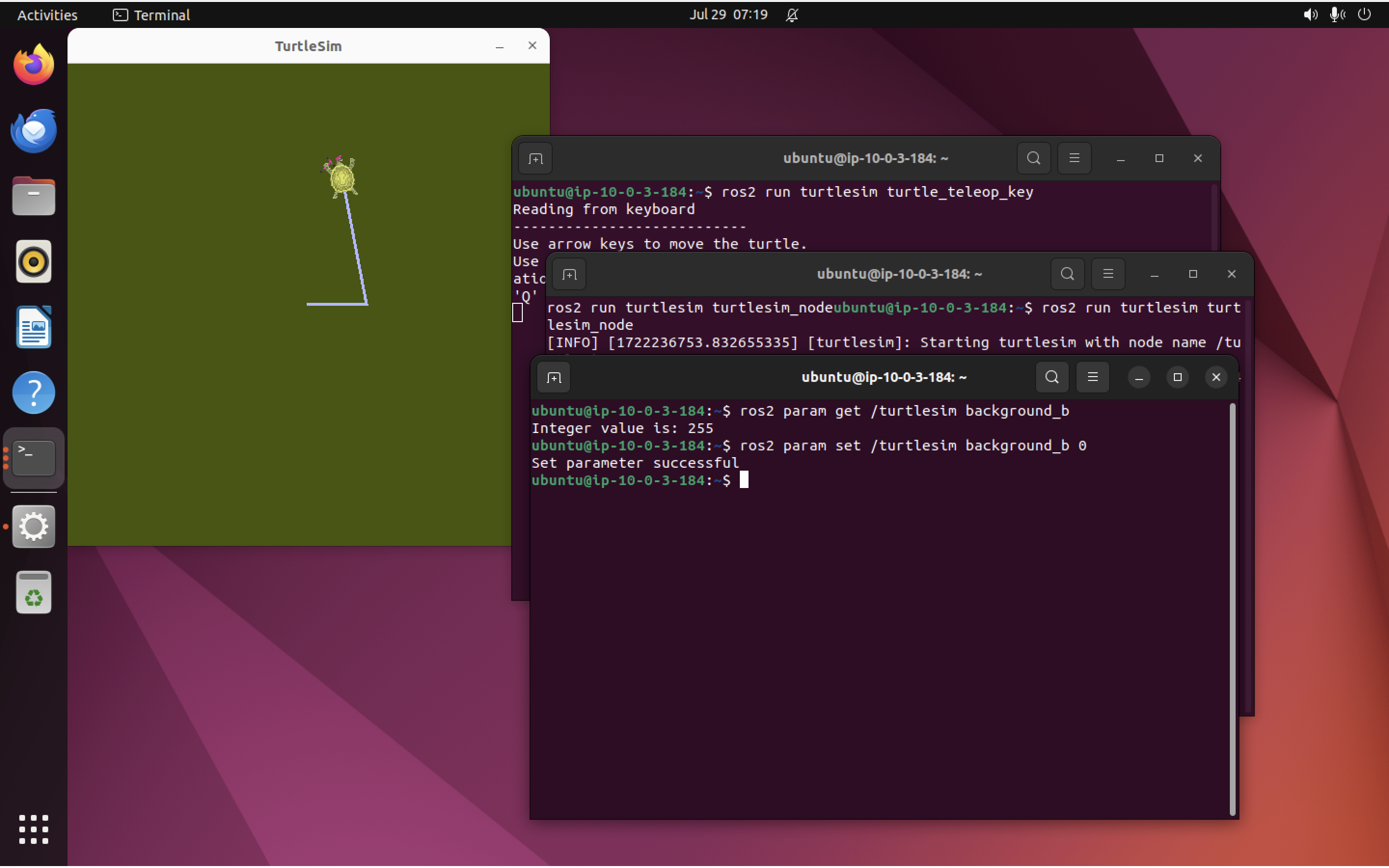 New background color after running &ldquo;ros2 param set&rdquo;