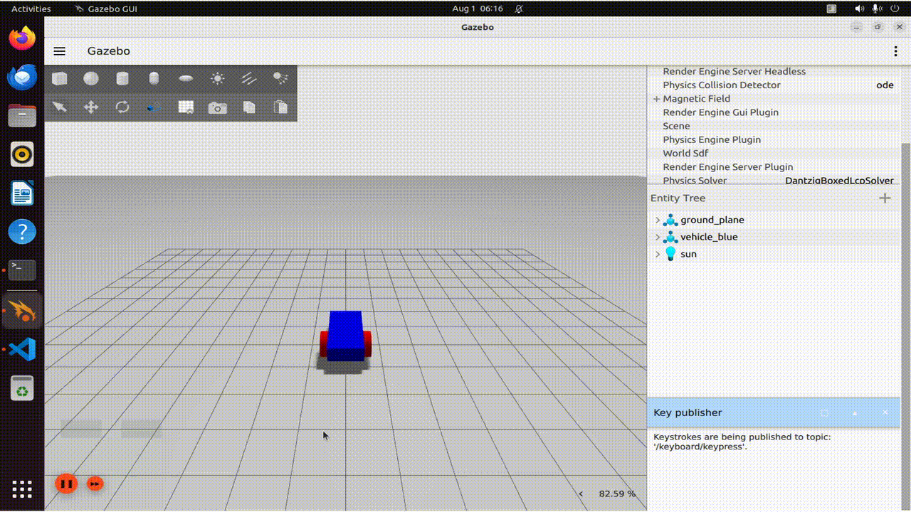 Robot moving in response to arrow keys