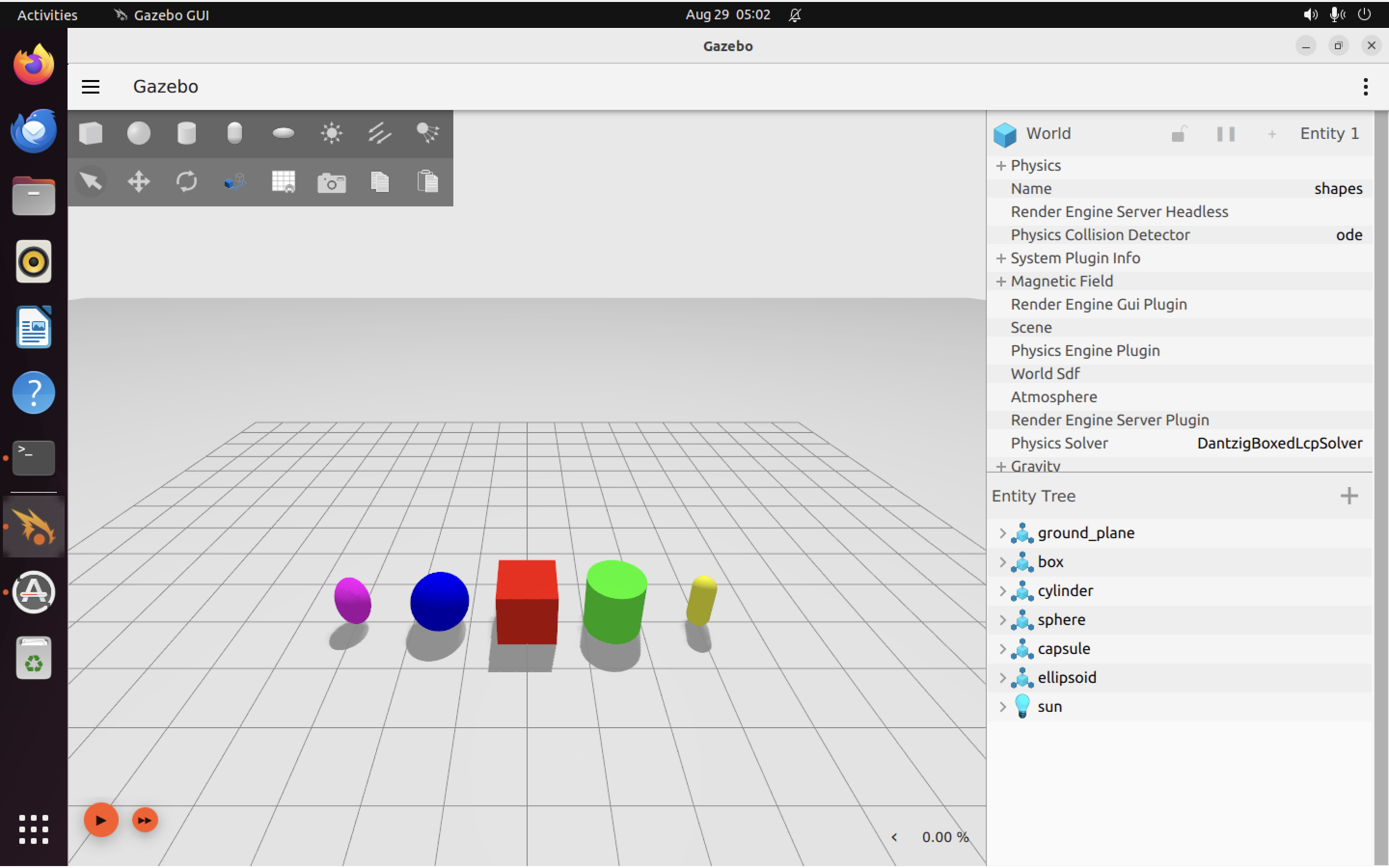 Loading up shapes.sdf