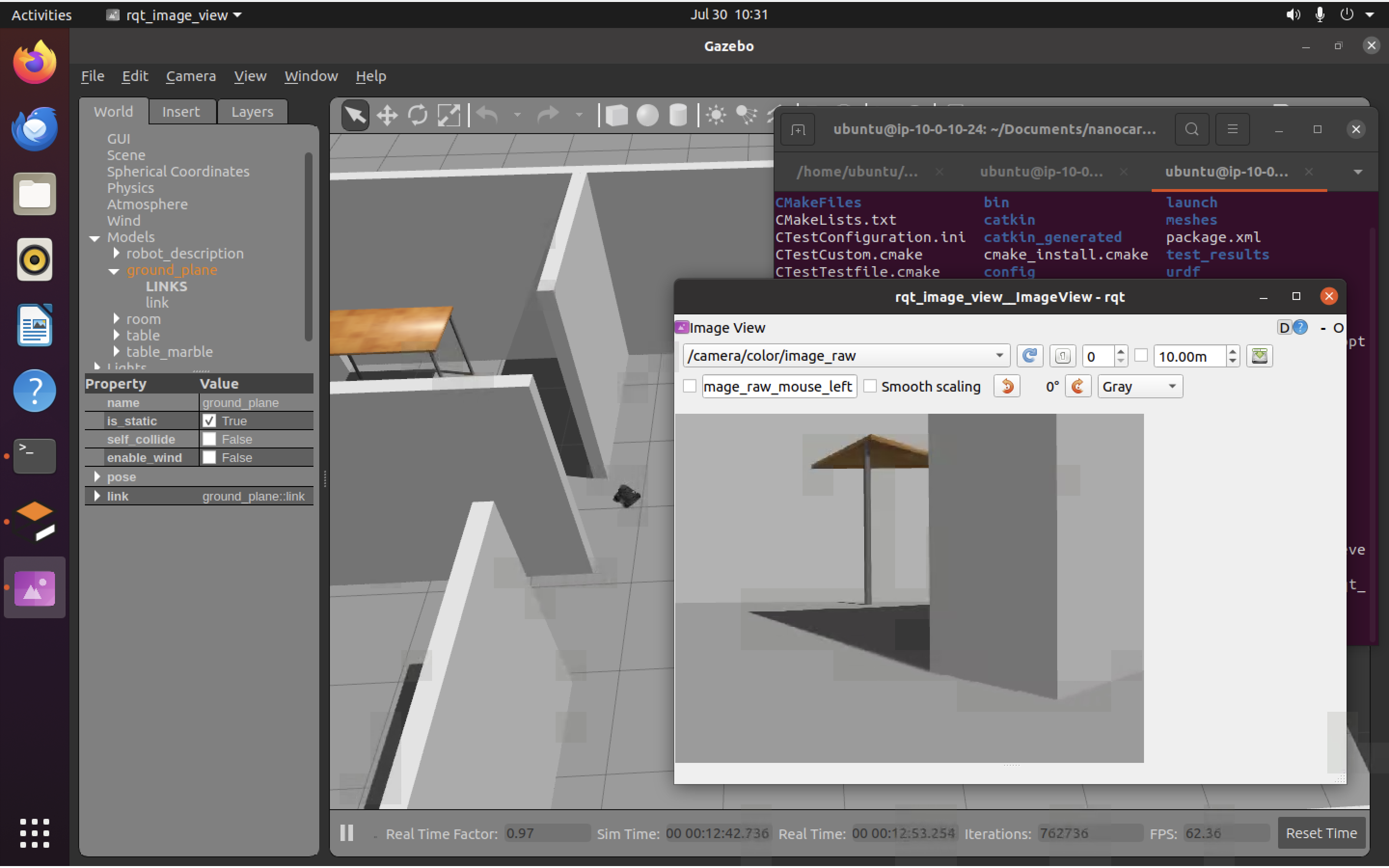 A view from the virtual car&rsquo;s camera
