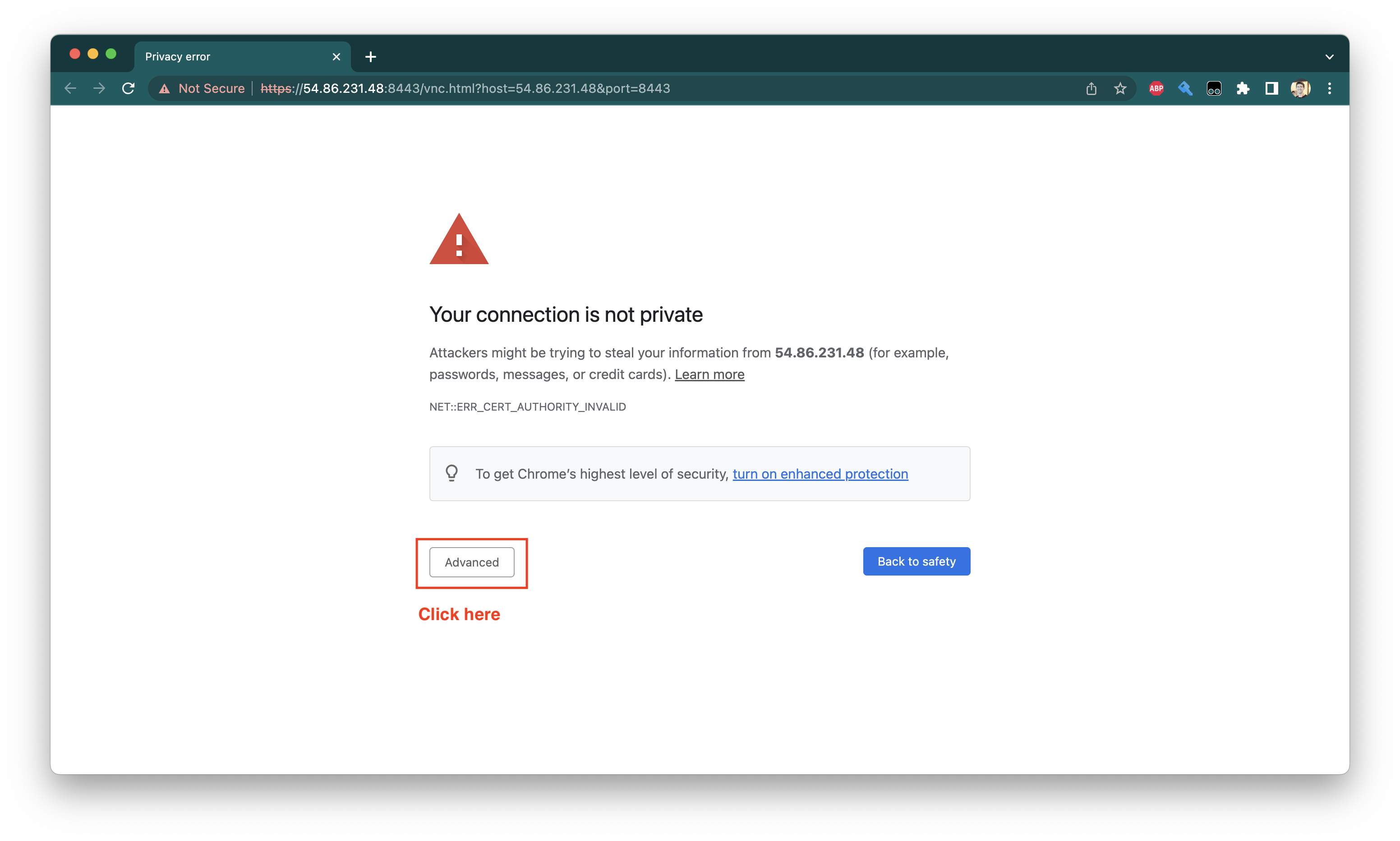 SSL Warning Page