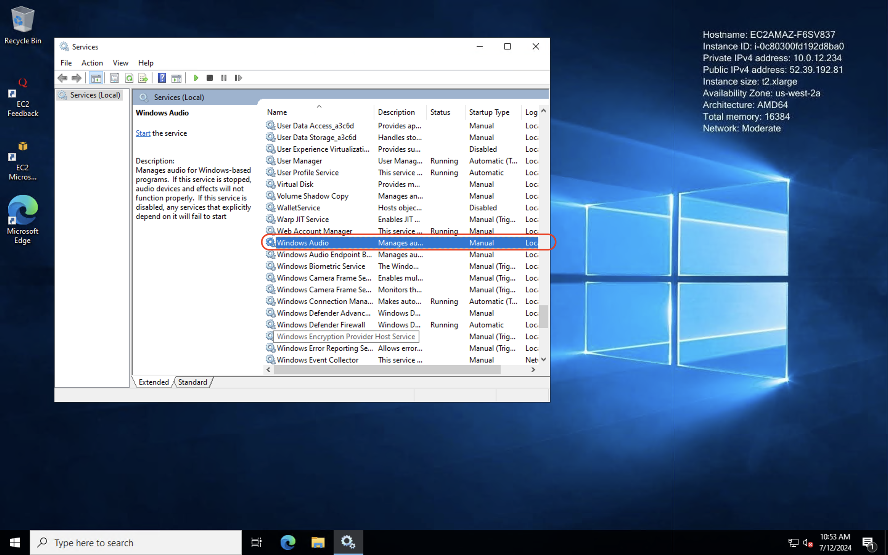 Windows Audio service